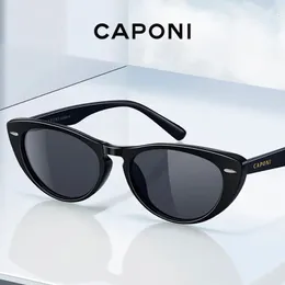 CAPONI Brand Design Cat Eye Sunglasses For Women Fashion Trendy Polarized Sun Glasses TR-90 Original Light Weight Eyewear CP2142 240326