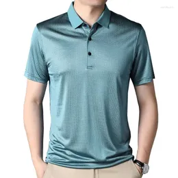 Мужские поло 2024, модная мужская рубашка-поло с коротким рукавом в полоску, летняя крутая одежда, уличная одежда, тонкая повседневная футболка в стиле Коран