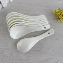 Łyżki 1pcs zupa ceramiczna łyżka domowy Rice Rice Wonton Dumplings Kitchen Kolacja