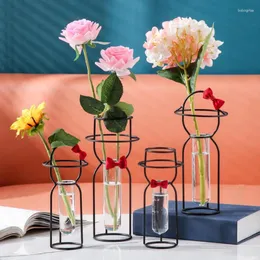 Wazony 12styles Glass Test Tube Flower with Man Women Shape Stand Art Hydroponiczna butelka Kreatywna dekoracja stacjonarna salonu