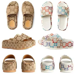 designer sandals women slippers slides thick with box soled non slip soft soled fashion home slippers women wear beach flip-flops 35-44