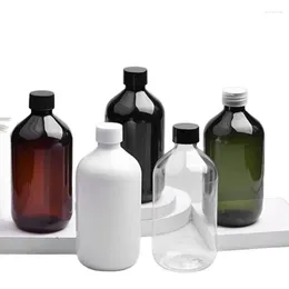 Bottiglie di stoccaggio 10 pezzi bottiglia di plastica vuota cosmetica PET 500 ml nero bianco trasparente coperchio a vite con tappo contenitore di imballaggio riutilizzabile