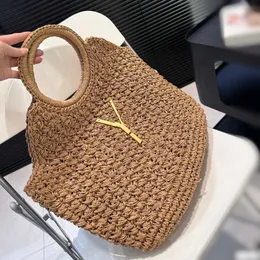 Artistic Lafite woven shopping bag High-end atmosphere lazy breeze leisure beach Tote bag Large capacity shoulder bag Underarm bag a21