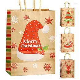 غلاف الهدايا 10pcs Goodie Kraft Paper Bags Party Tavor Christmas Stockings for Gifts Sweets Supplies