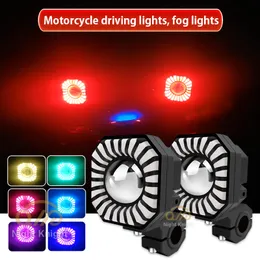 Renkli Şeytan Gözü Gündüz Motosiklet Spot Işığı Kaldırım Vurgu Su Geçirmez Süper Parlak LED Elektrikli Araç Far Harici