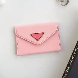 Mens designer wallet keychain wallets for men brand card holder women genuine leather zippy coin purse casual business with box pink red