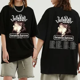 Модные футболки Jelly Roll Tour для женщин и мужчин, летние футболки с рисунком крещения Y2K 240401