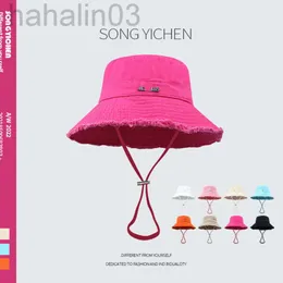 Desginer Jacquemues CAP CAP SONM SOMMER SOMMER Waschen Big Bim Fisherman Hut Holiday Burr Sling Sunscreen weiblicher Sonnenschatten Hut