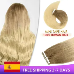 امتدادات Neitsi Mini Tape in Human Hair extensions skin skin infors amber omber color 100 ٪ natural traitl real real hair 12 "24"