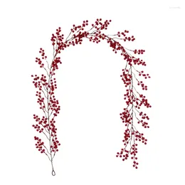 装飾的な花kx4bレッド5.9ft vineクリスマスリアルなブルゴーニュ冬の冬の年f