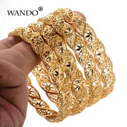 Armband Wando 4st/Lot Etiopisk guldfärg bröllop armband för kvinnor brud armband afrikanska smycken Ramadan Mellanöstern gåvor B12