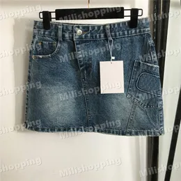 Unregelmäßige Tasche Denim Röcke Damen Designer Kleidung Brief Jacquard Kurzes Kleid Hip Hop Street Style Minirock Jean