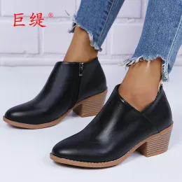 Pumps Branded Pumps African Woman Shoe Beige High Heels Slip On LaceUp Shallow Mouth Chunky Sandals Square Toe 2022 Fashion Spring Bu