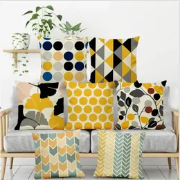 Nordic Geometric Cushion Yellow Geometry Circle Pillow Home Decor Decoration Decorative Pillowcase