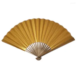 Decorative Figurines 8 Size Gold Xuan Paper Fans For Party Decorations Mini Small Large Natural Bamboo Chinese Folding Hand Personalized