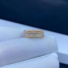 Original hot selling Van Kaleidoscope Beaded Edge Full Diamond Ring Female V Gold Thickness 18K High Grade Shining Sky Star Mens and Womens Rings With logo