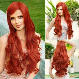 合成ウィッグスnammmermaid wig long deep deep deep deep deep wigs for topual cosplay for Daily Cosplay Halloween High denity Hair Y240401