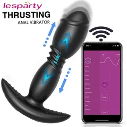 Bluetooth Thrusting Dildo Vibrator Big Butt Plug Anal APP Control Male Prostate Massager Anus Sex Toy s for Men 2106237834002