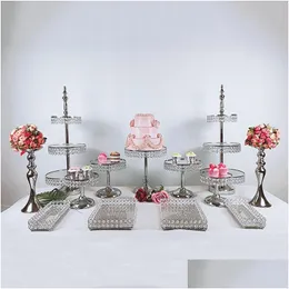 Outros Bakeware 1 Pcs-17 Pcs Bolo Redondo Stand Placa Pedestal Sobremesa Titular Casamento Aniversário Gota Entrega Dhcf9