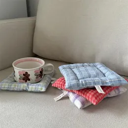 Maty stołowe po rekwizyty bawełniane podstawki wysokiej jakości wielokolorowe podkładki tkaniny Seria sieci kwadratowa mata izolacji dom