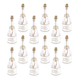 Vasi 12 pezzi Bottiglia di bolle di nozze riempita di giocattoli Mini bacchette di plastica di caramelle per bambini