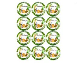 Dekoracja imprezy Jungle Animal Sticker Happy Birthday Prezent Opakowanie Etykieta Baby Shower