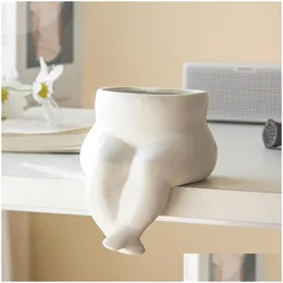 Other Arts And Crafts Vases Hydroponic Vase Ass Flower Pots Decorative Body Art Bust Ceramic Arrangement Living Room Decoratio Drop Dhzcw