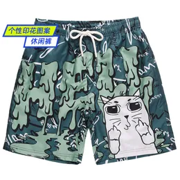 Herrpar par shorts Mens Beach Pants Torkning av stora byxor Summertryck