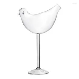 와인 잔 150ml 클리어 컵 키 큰 새 모양의 칵테일 유리 투명 고블릿 파티를위한 창조적 인 새들
