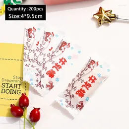 Confezione regalo 200 pz / lotto Slitta di Natale Alce Babbo Natale Torrone Carta da imballaggio Fiocco di neve Sacchetto di zucchero Pacchetto di plastica Lotto Festival Decor Poly