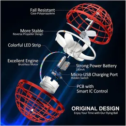 Magic Balls Flying Ball Toys Hover Orb Controller Mini Drone Boomerang Spinner 360 Rotating Spinning UFO Safe For Kids Adts Drop Deliv Dhkhv