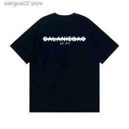 Мужские футболки Новая летняя футболка люксового бренда Мужская футболка Balaniegas с принтом алфавита Короткая женская футболка с круглым вырезом из 100% хлопка T240401