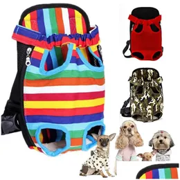 Transportadora de cães portadores portátil ao ar livre pet saco frente para fora duplo shoder mochila de viagem cabeça de malha entrega casa jardim su homefavor dh6xa