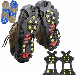 Antiderrapante sobre sapato neve gelo chuteiras apertos antiderrapante cravejado de tração de gelo sapato cobre pico crampons grampos tamanho s m lxl6435588