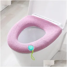 Toilet Seat Covers Ers Four Seasons Thickened Knitted Household Washable Washer Drop Delivery Home Garden Bath Bathroom Accessories Dhhh7