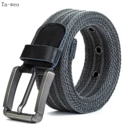 Belts Ta weo mens canvas clip buckle youth and student retro knitted waistband with good quality Cinturones Para Las Mujeres Q240401