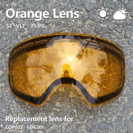 Schutzbrille Copozz 201 Objektiv Skibrillen Objektiv für Antifog UV400 Big Sphärical Ski Gläses Schnee Brillen Brillenlinsen Ersatz (nur Objektiv)