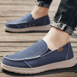 Shoes Summer Large Size Lafers Mens Solid Color Breathable Lightweight Flats Outdoor Vacation Walking Canvas Shoes Sapatos Casuais