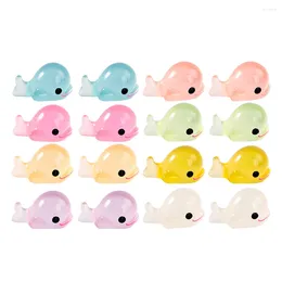 Bahçe Dekorasyonları 16 PCS Crafts Micro Peyzaj Aydınlık Dolphin Mini Reçine Minyatür Figürinler Dökme Tinik Hayvanlar Dekor Veranda için