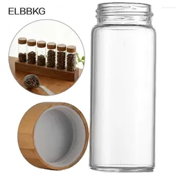 Storage Bottles 1Pcs Coffee Bean Glass Tube With Wood Tool Bottled Tubes Grain Wooden Sealed Airtight Canisters Beans Con