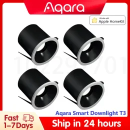 Controle Aqara Smart Downlight T3 Zigbee dimmer luz redonda 6W ângulo de feixe 15 ° 24 ° 36 ° 80 ° iluminação adaptativa escurecimento para Aqara App Homekit