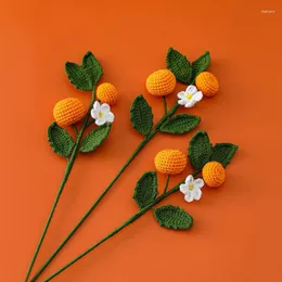 Fiori decorativi lavorati a maglia frutta rifinita a mano per mazzi regalo pesche kumquat fiori artificiali decorazione per feste