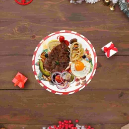 Одноразовая посуда, 1 набор рождественских бумажных стаканчиков, тарелок, посуда, вилка, ложка