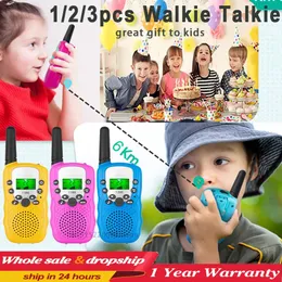 Barn walkie talkie 123 st celular handhållna sändtagare belyser telefonradio interphone mini leksaker talkie walkie boy girl present 240318