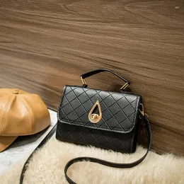 Borse da donna 2024 borse di lusso tendenza moda borsa da donna tracolla scozzese in PU mini fibbia piccola quadrata