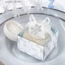 Sabonete artesanal de Natal em formato de floco de neve, atividade criativa, lembranças de casamento, presente pequeno, personalidade Y240401