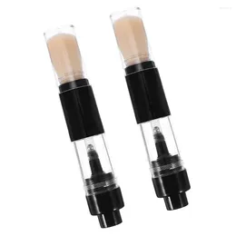 Makeup Brushes 2 Pcs Press-type Brush Travel Powder Buttons Honey Refillable Loose Artificial Fiber For Blush
