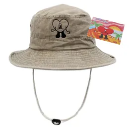 Cappello da Pescatore Bad Bunny in cotone ricamato UN VERANO SIN TI Secchiello Donna Estivo Pieghevole Sole Uomo Spiaggia 240320