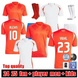 24 25 Şili Futbol Formaları Alexis Vidal Çocuk Kiti 2024 2025 Milli Takım Futbol Gömlek Ev Kırmızı Uzak Beyaz Tam Set Erkekler Camiseta Copa Amerika Zamorano Isla Ch. Üst kısım