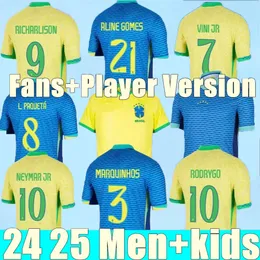 2024 2025 Richarlison Soccer Jerseys Raphinha Vini Paqueta Antony 24 25 World Cup National Team Shirt S Jesus Casemiro Brazils Martinelli Rodrygo Football Kids